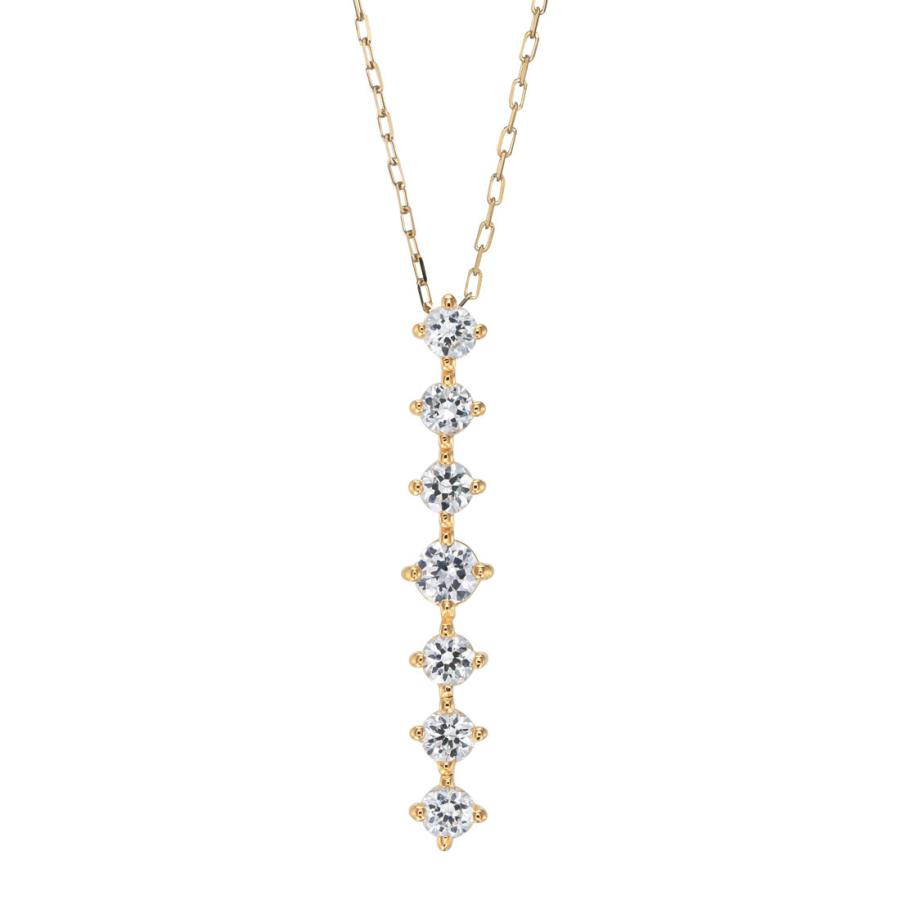 K18ゴールド 選べるゴールドカラー  ダイヤモンド 0.30ct ペンダント ネックレス　4月誕生石 シンプル ストレートライン｜jewelrycraft-aqua｜02
