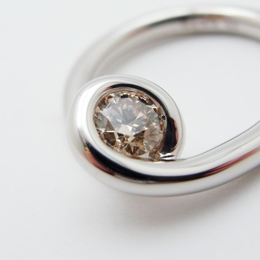 カシケイ ブラウンダイヤモンド M=Y マイン リング 約10号 0.30ct