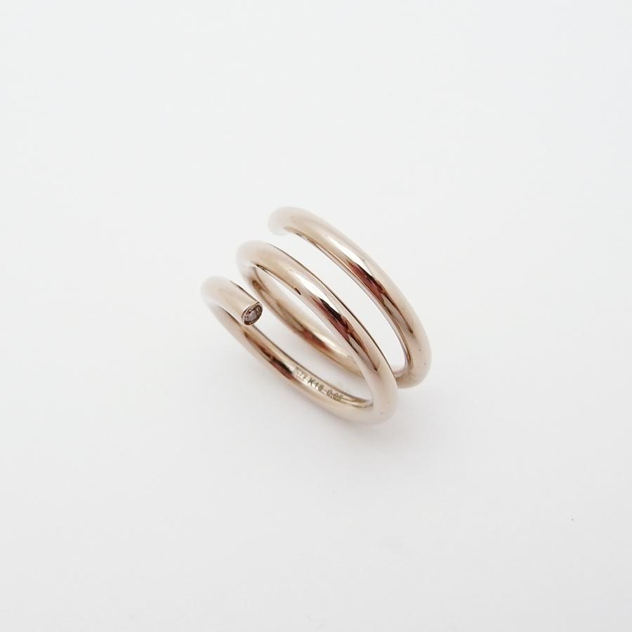 カシケイ ブラウンダイヤモンド M=Y マイン リング 約9号 0.05ct K18BG