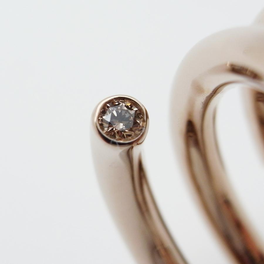 カシケイ ブラウンダイヤモンド M=Y マイン リング 約9号 0.05ct K18BG