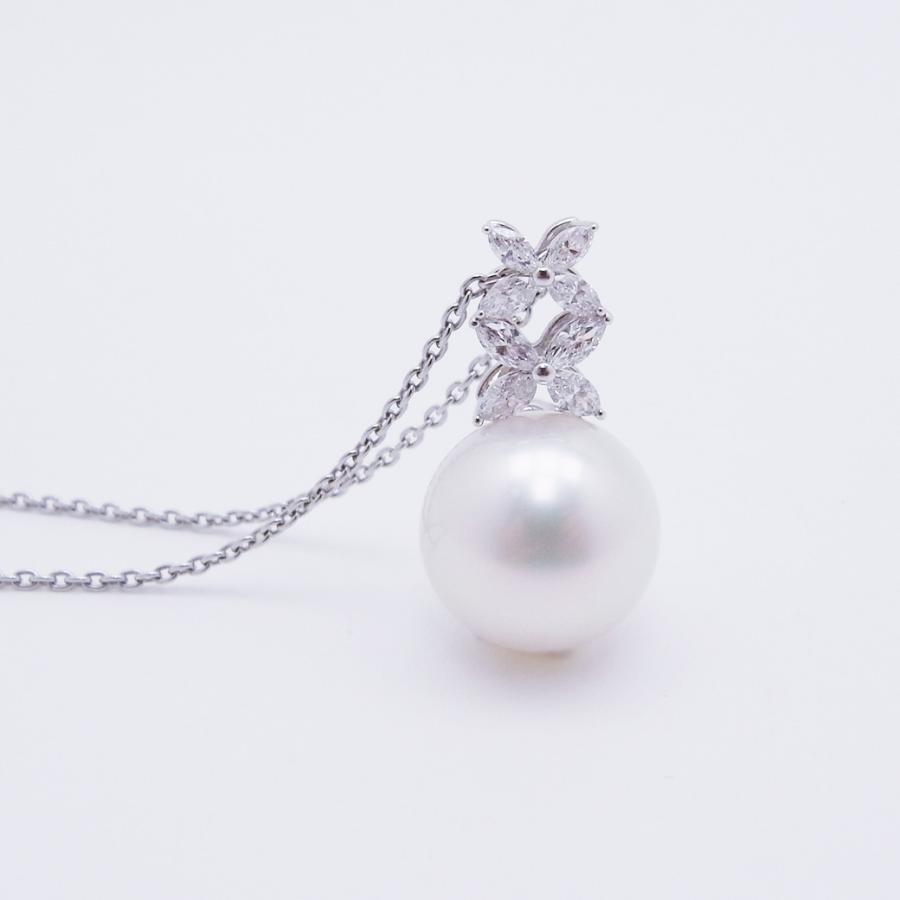 MIKIMOTO ミキモト 白蝶真珠 ダイヤモンド ペンダント MIKIMOTO ミキモト 白蝶真珠 ダイヤモンド ペンダント