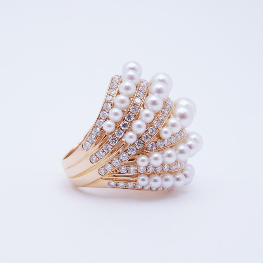 ケイテン アコヤ真珠 ダイヤモンド ツイスト リング 5.8-2.4mm 2.85ct