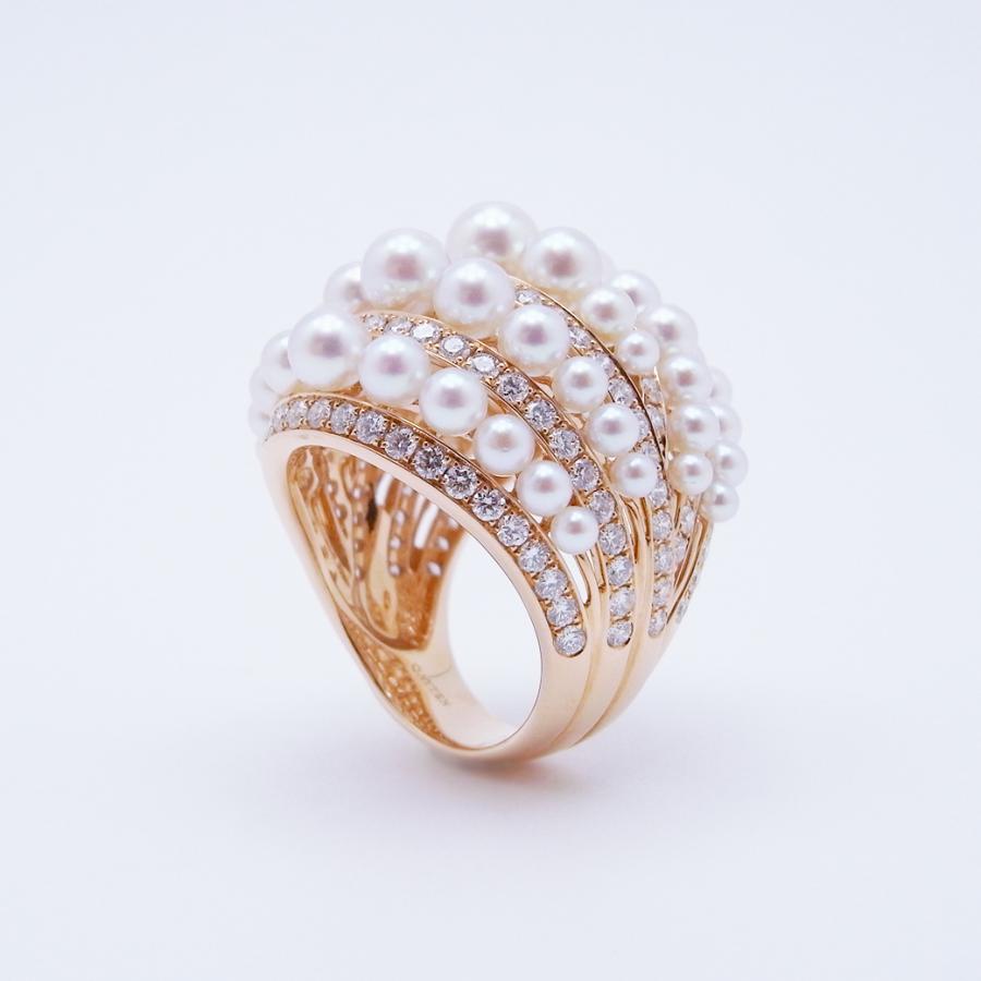 ケイテン アコヤ真珠 ダイヤモンド ツイスト リング 5.8-2.4mm 2.85ct