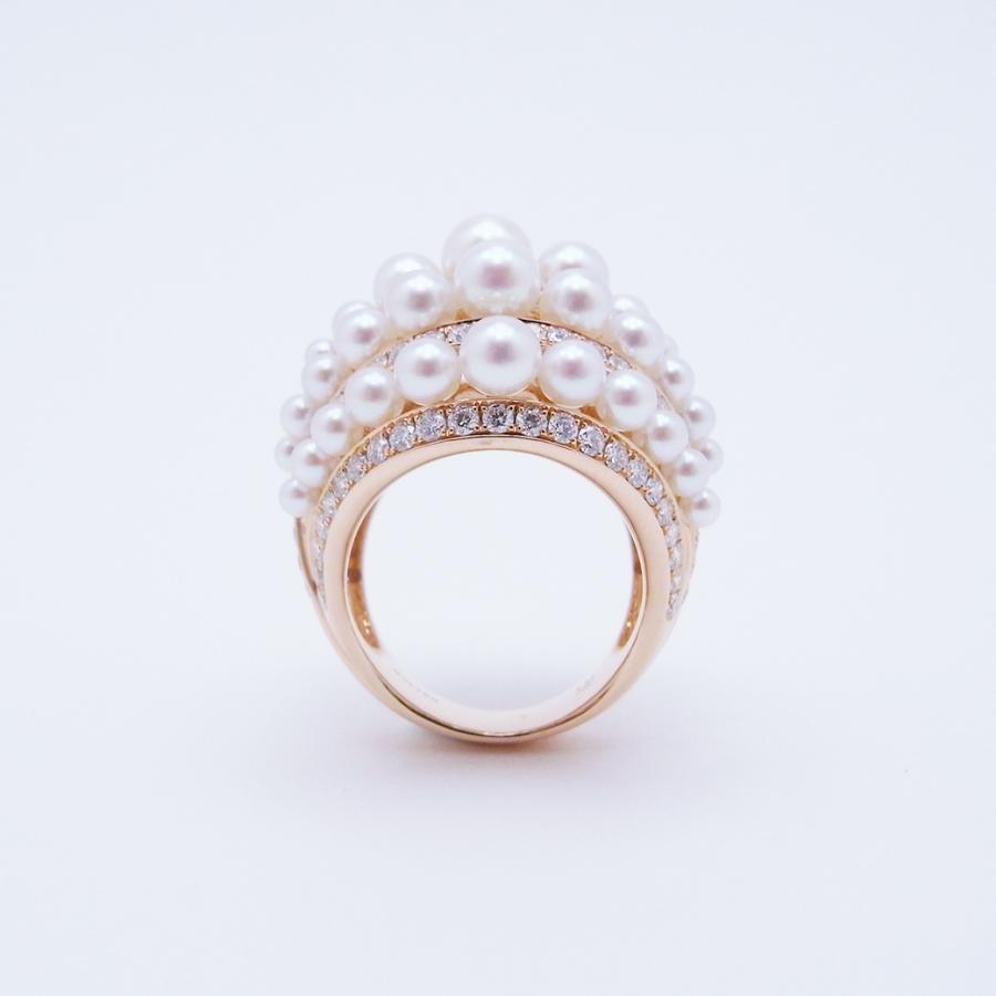 ケイテン アコヤ真珠 ダイヤモンド ツイスト リング 5.8-2.4mm 2.85ct