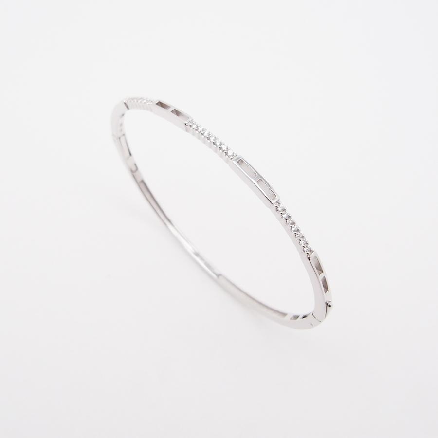 デビアス ライン ダイヤモンド バングル 0.20ct K18WG SAランク 