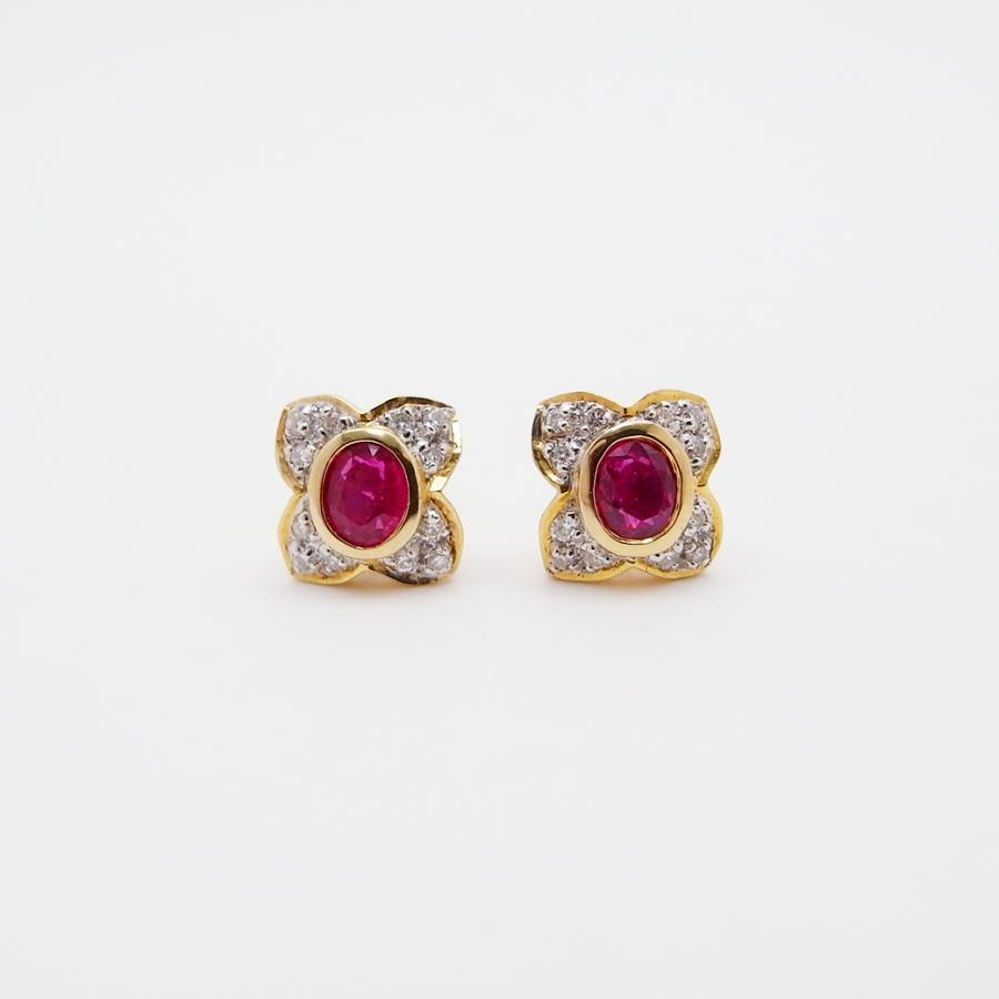 ルビー ダイヤモンド ピアス 720YG 750YG SAランク : ACHACO - 通販