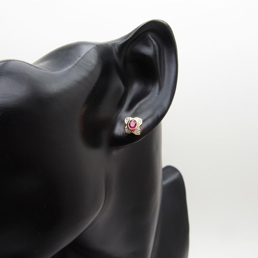 ルビー ダイヤモンド ピアス 720YG 750YG SAランク : ACHACO - 通販 