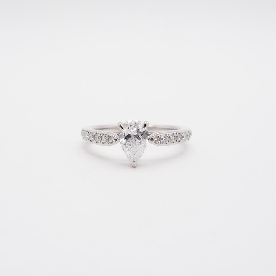 ペアシェイプダイヤモンド ダイヤモンド リング 0.472ct D-IF-PS 0.21  