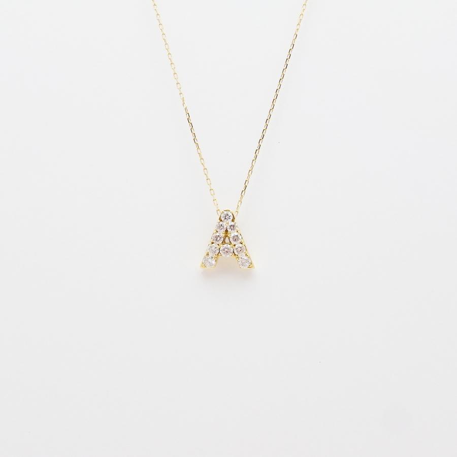 アーカー プルミエトワール イニシャル A ペンダント ネックレス 0.22ct K18YG SAランク｜jewelrygrue｜02