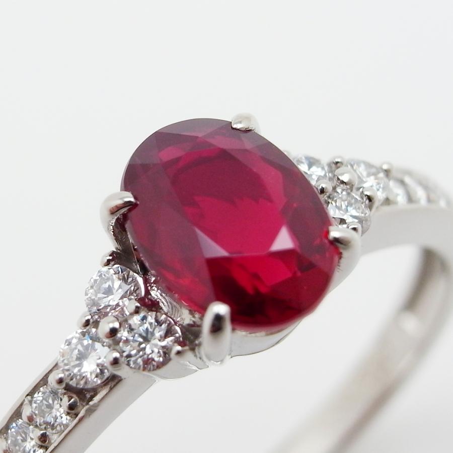 ルビー ダイヤモンド リング 1.17ct 0.20ct 17号 Pt950 鑑別書 付き S 