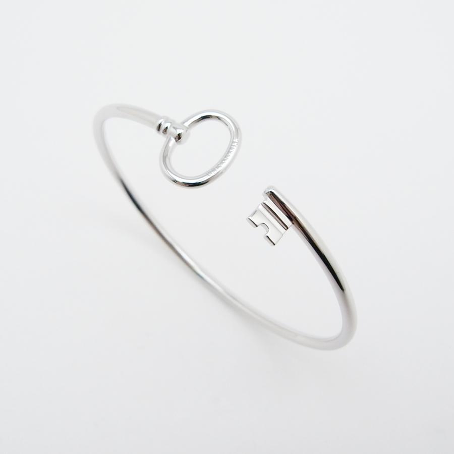 ティファニー オーバルキー ワイヤー バングル 750WG SAランク