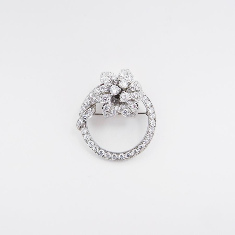 coco！Pt950素材QUEEN ヒスイとダイヤモンドのデザインブローチ TIFFANY&Co.（ティファニー） ダイヤモンド ブローチ Pt950 Sランク