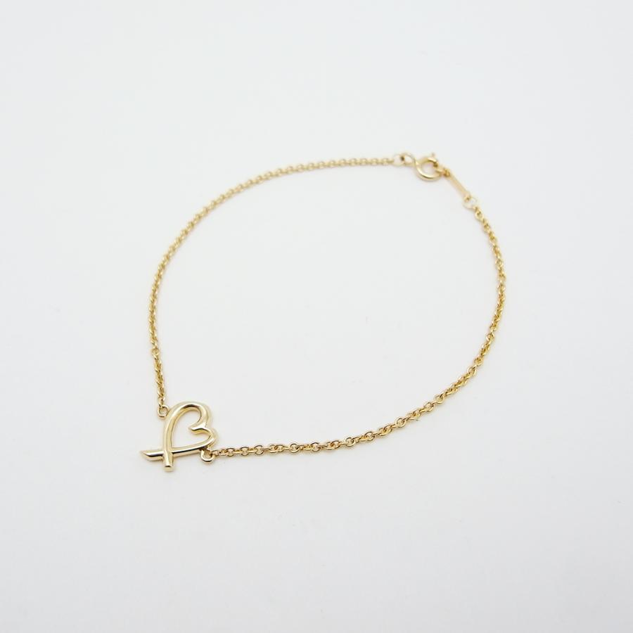 ティファニー ラビングハート ブレスレット 18cm 750YG Sランク  