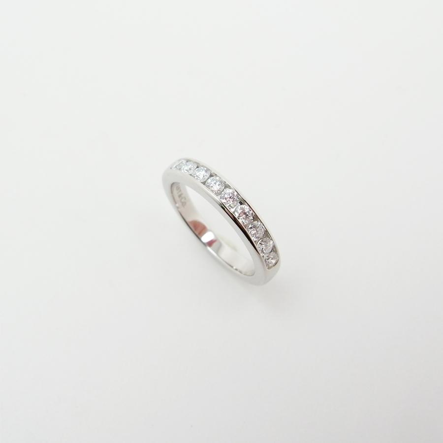 【箱あり】 ティファニー ウェディング ハーフ ダイヤ リング Pt950 8号 TIFFANY&Co.（ティファニー） ウェディング バンド ハーフサークル