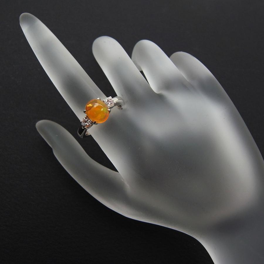 ファイアオパール ダイヤモンド リング 1.461ct 0.32ct 12号 Pt900 