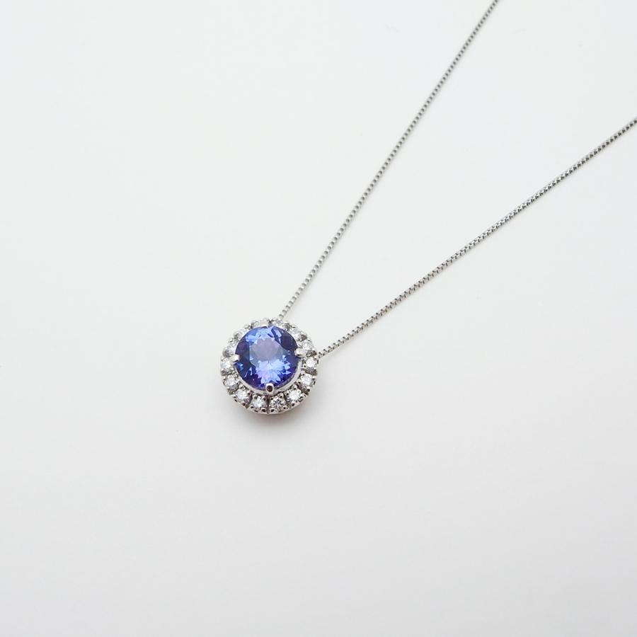 タンザナイト ダイヤモンド ペンダント ネックレス 1.02ct 0.17ct