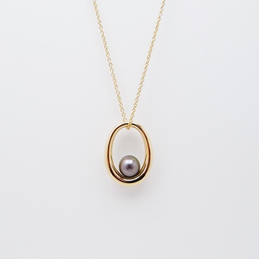 MIKIMOTO（ミキモト） 黒蝶真珠 ペンダント ネックレス 8.5mm K18YG