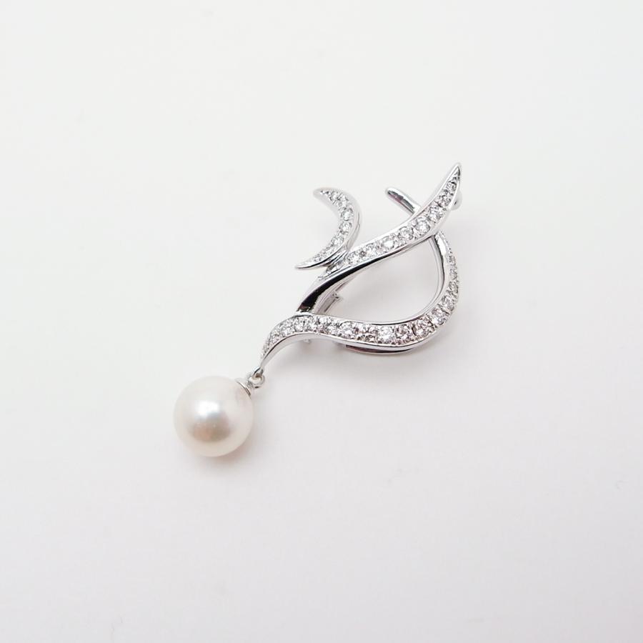 POLA（ポーラ） アコヤ真珠 ダイヤモンド ブローチ 8.1mm 0.41ct K18WG
