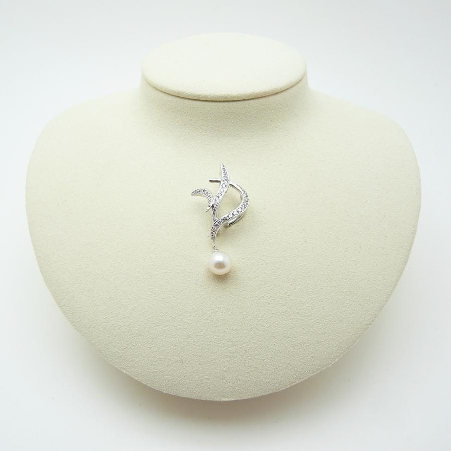 POLA（ポーラ） アコヤ真珠 ダイヤモンド ブローチ 8.1mm 0.41ct K18WG