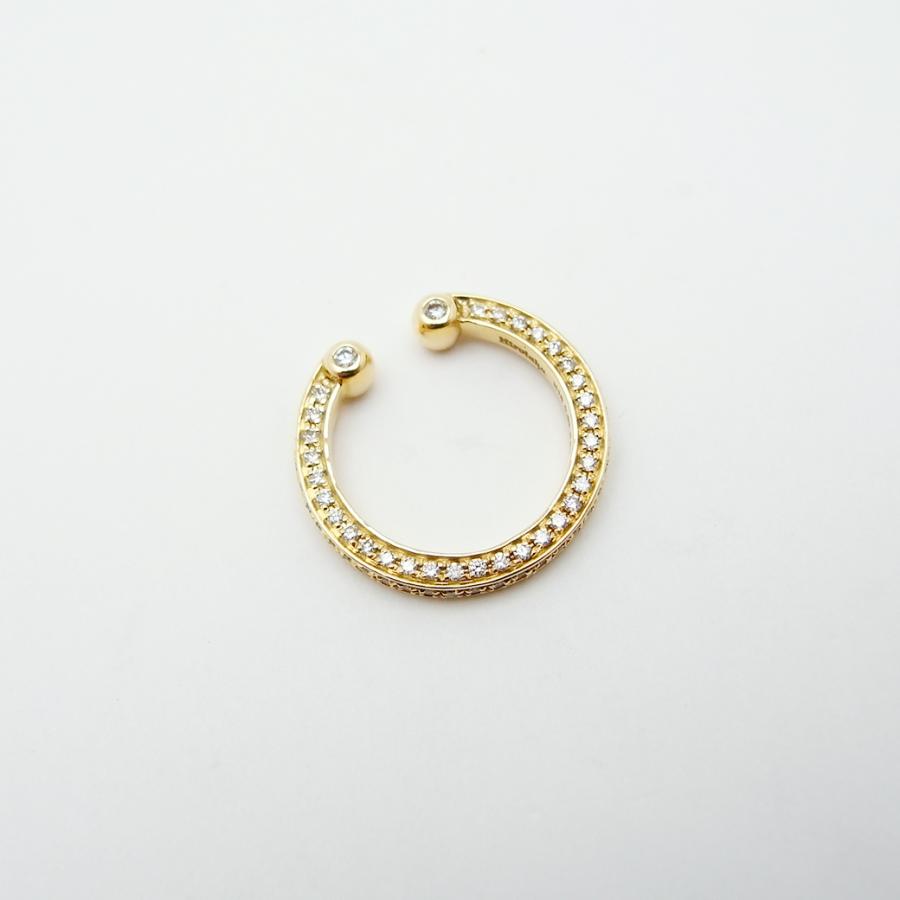 完売別注極美品☆ヒロタカ☆K10パール0.02ctダイヤ☆イヤーカフ MANHATTAN