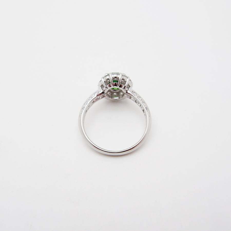 グリーングロッシュラーガーネット ダイヤモンド リング 11号 0.93ct