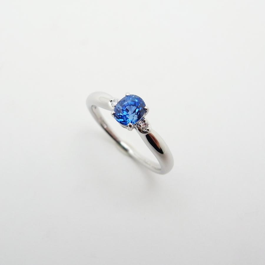 サファイア ダイヤモンド リング 11号 0.72ct 0.02ct Pt900