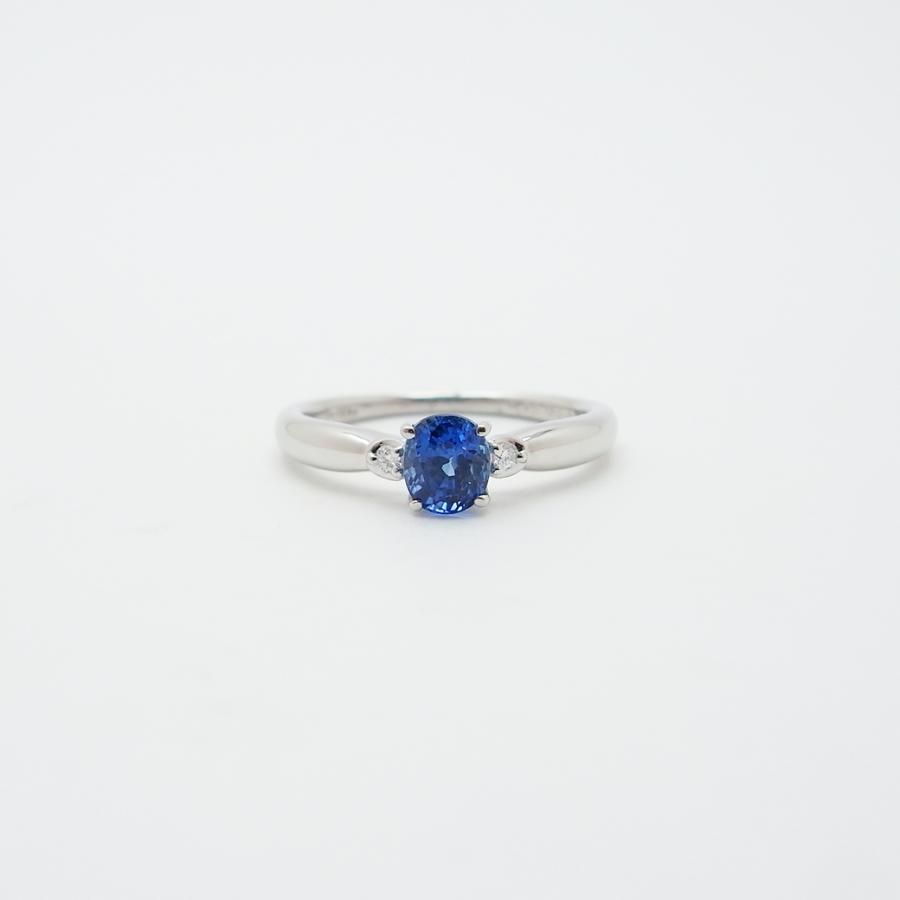 サファイア ダイヤモンド リング 11号 0.72ct 0.02ct Pt900