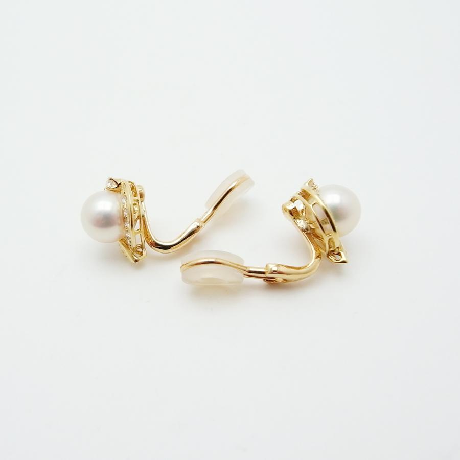 MIKIMOTO（ミキモト） アコヤ真珠 ダイヤモンド イヤリング 8.1mm 