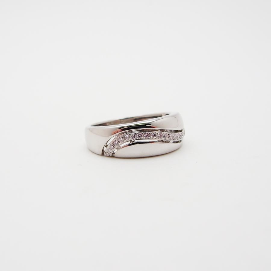 ピンクダイヤモンド リング 12.5号 0.15ct K18WG ソーティング 付き