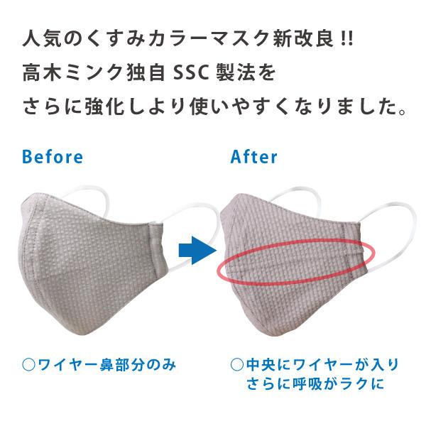 3D くすみカラー おしゃれ 花粉症 黄砂 布マスク ワイヤー入り ダブルワイヤー 日本製 洗える 男性 女性 ペコペコしない 立体型 個包装 高木ミンク |  | 01