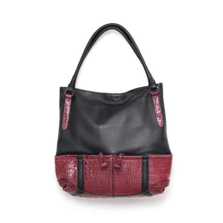 トートバッグ クロコダイル カーフ レザー ショルダー付き 本革  