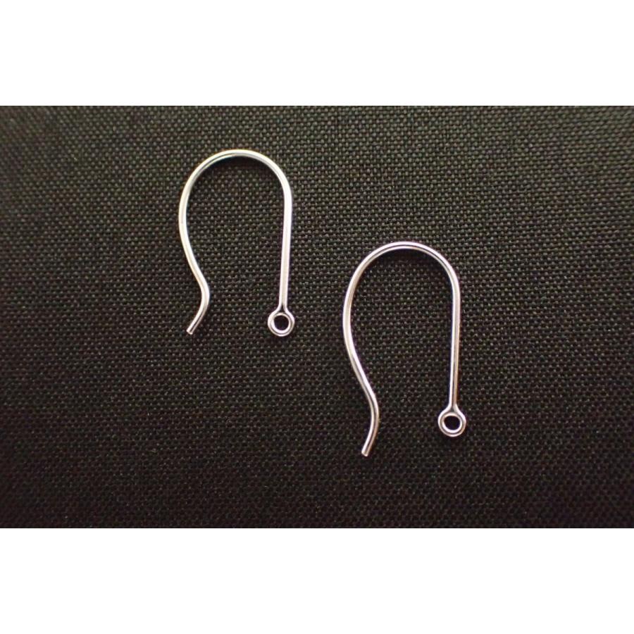 フックピアス　ピアスパーツ　ピアス作成　アメリカンピアス　レディース　Ｋ１８ＷＧ　揺れる　線径０．７ミリ　口閉じ　１ペア　ホワイトゴールド