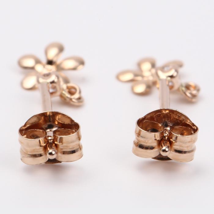 全品送料無料 K18 ダイヤモンド 0.02ct シンプルデザイン スタッドピアス 花型人気 シンプル イヤリング ギフト プレゼント 誕生日 記念日_7