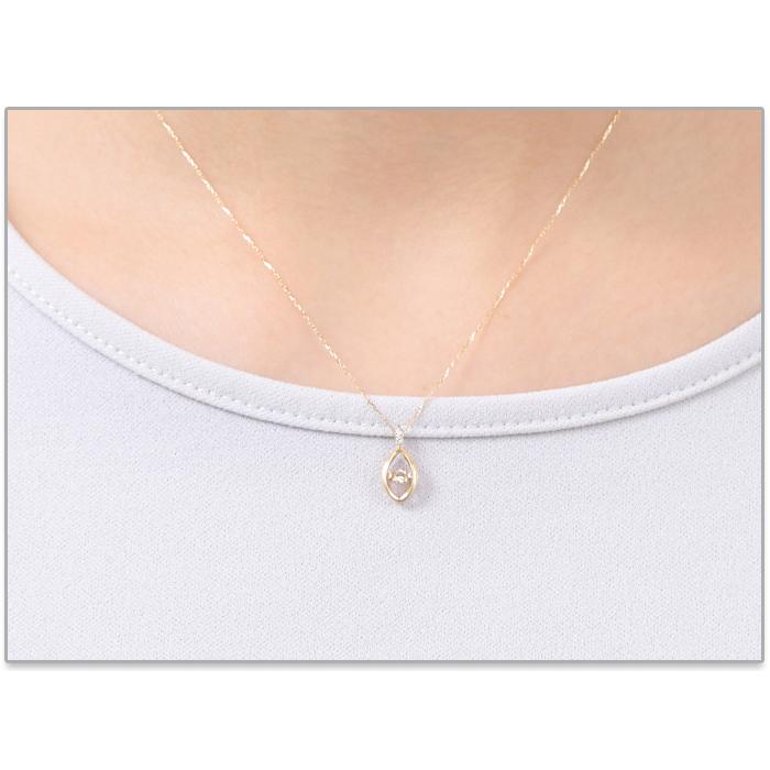 全品送料無料 k18ネックレス ダイヤモンド ネックレス レディース シンプル エレガント 0.08ct&0.01ct ギフト 贈り物 揺れる ダンシング_2