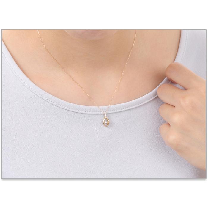 全品送料無料 k18ネックレス ダイヤモンド ネックレス レディース シンプル エレガント 0.08ct&0.01ct ギフト 贈り物 揺れる ダンシング_3