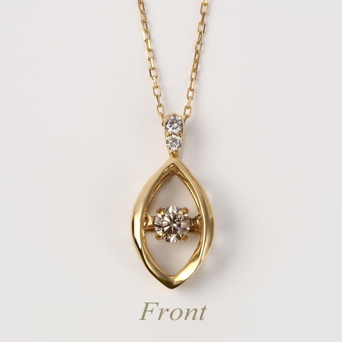 全品送料無料 k18ネックレス ダイヤモンド ネックレス レディース シンプル エレガント 0.08ct&0.01ct ギフト 贈り物 揺れる ダンシング_5