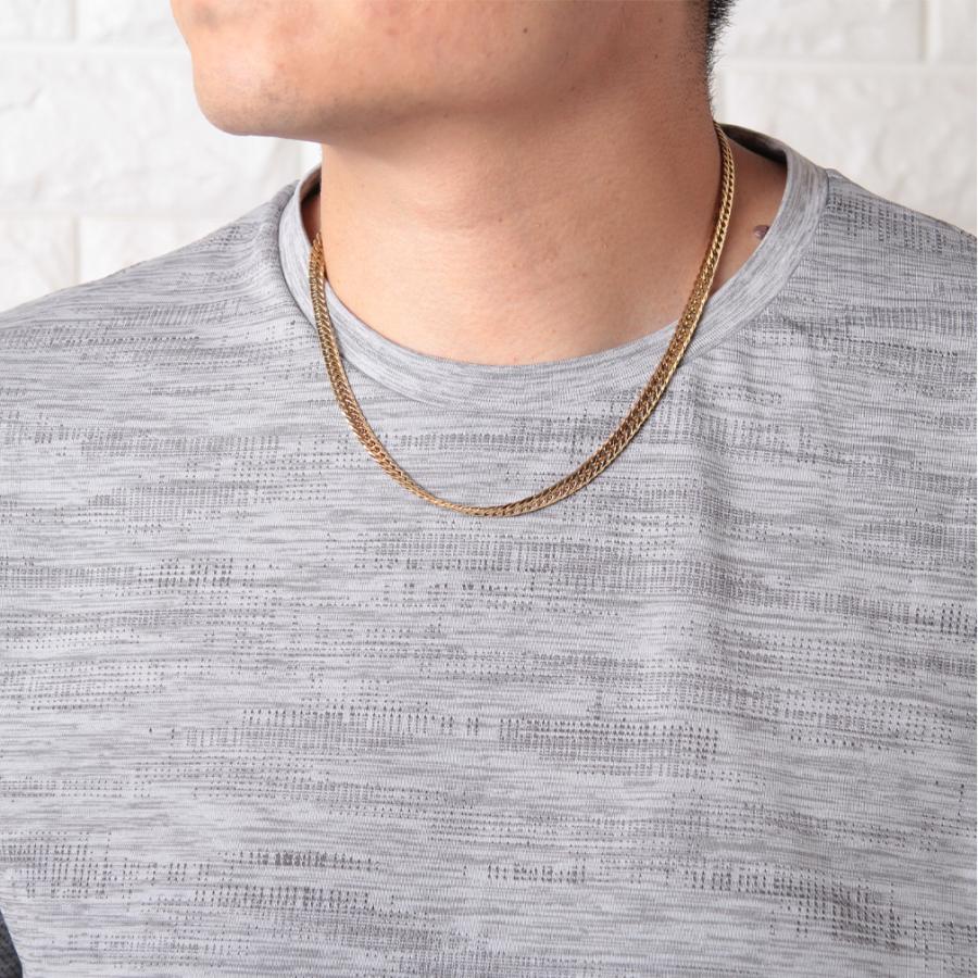 CrazyAngel 喜平ネックレス メンズ 6面W キヘイチェーン ステンレス