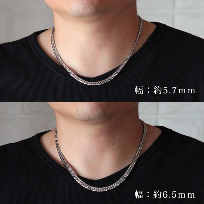 CrazyAngel 喜平ネックレス メンズ 6面W ステンレス ダブル 六面