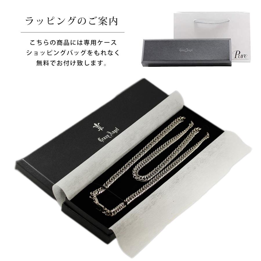 CrazyAngel 喜平ネックレス メンズ 6面W ステンレス ダブル 六面