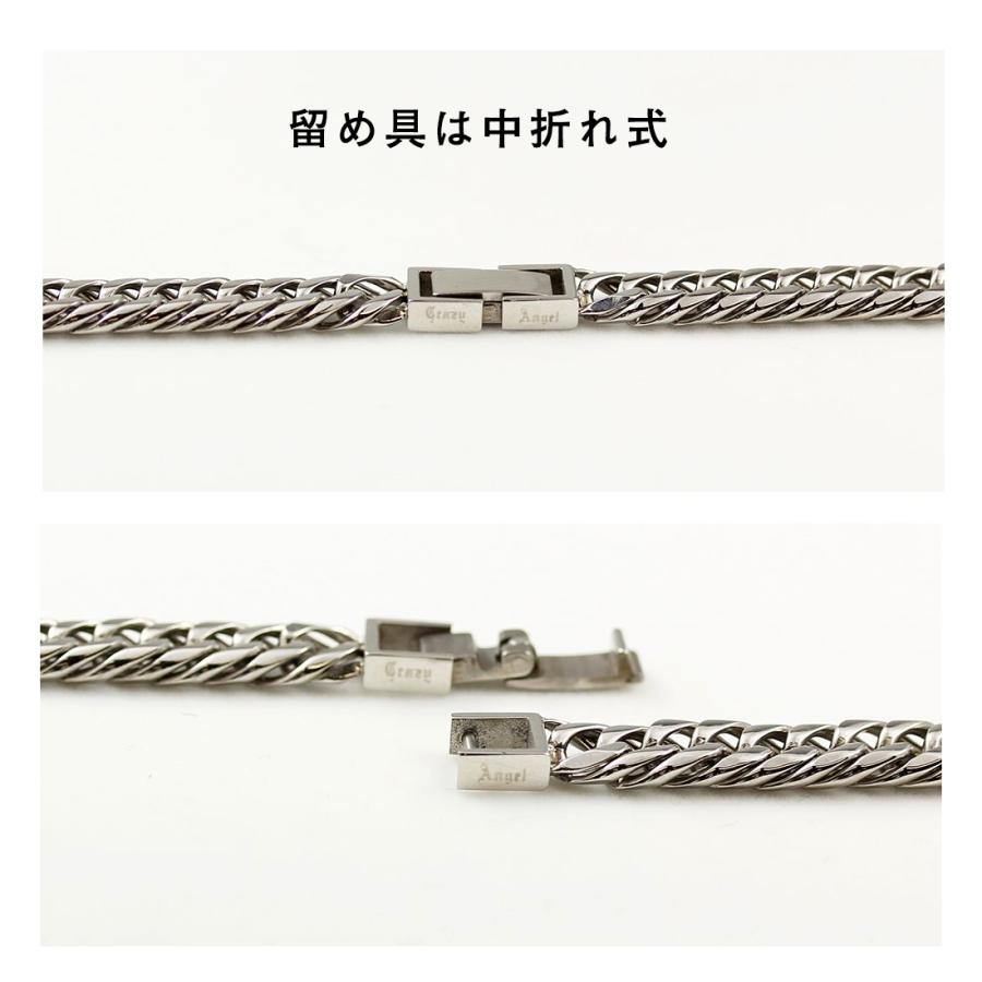 CrazyAngel 喜平ネックレス メンズ 6面W ステンレス ダブル 六面