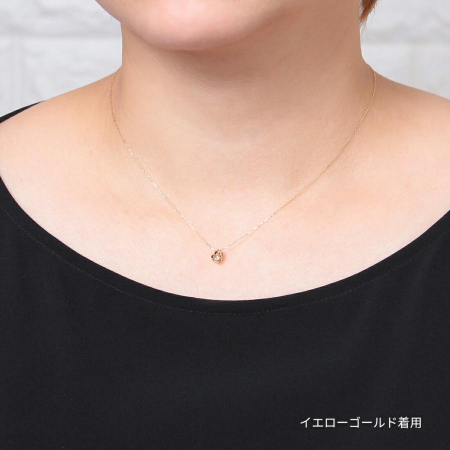 ネックレス ハート ペンダント レディース ダイヤモンド ダイヤ k10