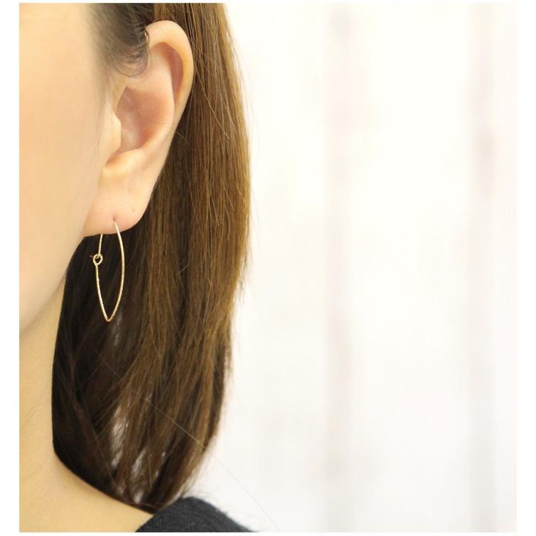 フープピアス 大ぶり 10金ピアス k10 10k レディース フック式