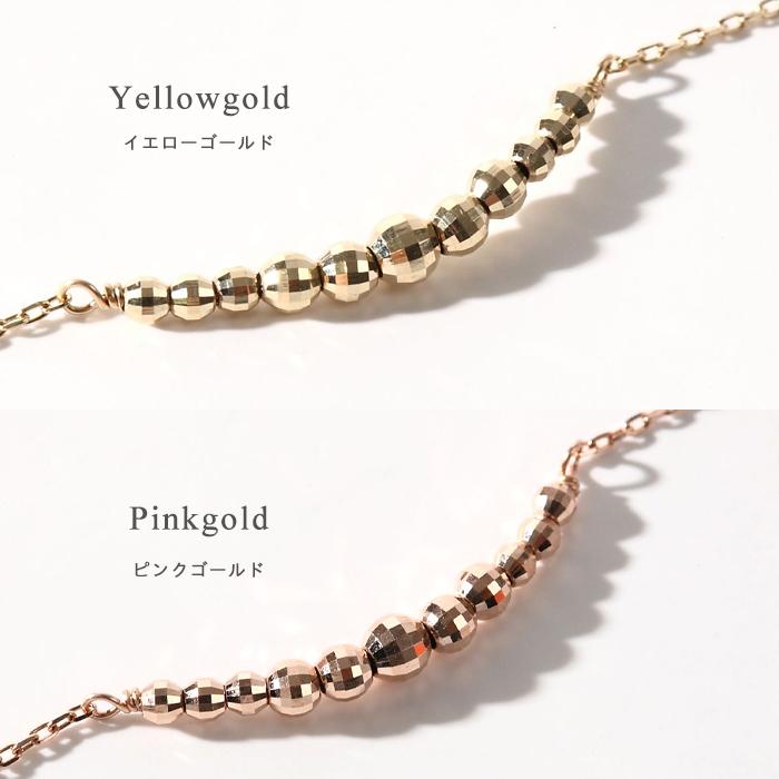 ネックレス レディース k10 10金 ゴールド ミラーボール シンプル 華奢