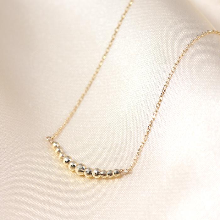 10K 10金　ネックレス　レディース ネックレス レディース k10 10金 ゴールド ミラーボール シンプル 華奢
