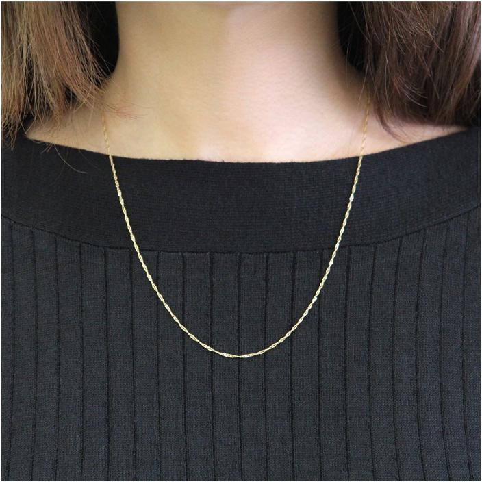 ロングネックレス 18金ネックレス レディース ペンダント k18 50cm