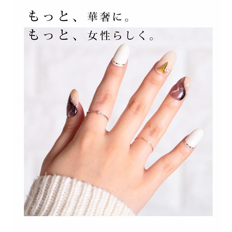 チェーンリング レディース 指輪 K10 10金 イエローゴールド ピンクゴールド 細い 細め ストレスフリーの画像