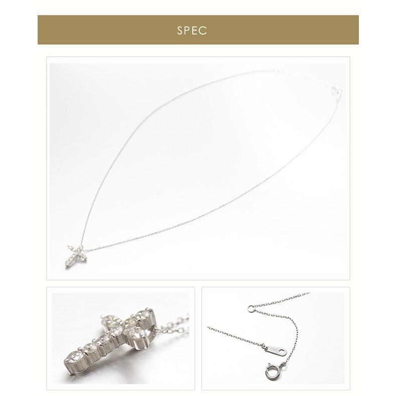 18金ネックレス レディース ペンダント k18 ダイヤモンド K18WG クロス 10石 ダイヤモンド0.3ct 爆買い クリスマスの画像