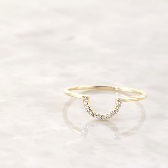 リング レディース ダイヤモンド 指輪 ピンキーリング K18 18金 18k