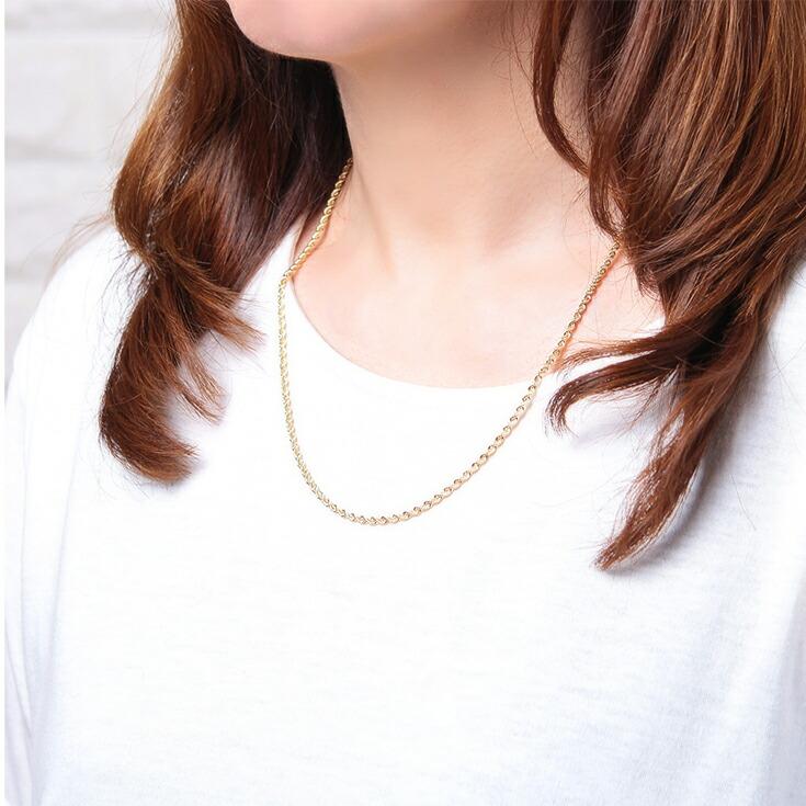 K18YG ロープチェーンネックレス レディース 50cm 幅2.5mm 4.65 K18YG ロープチェーンネックレス レディース 50cm 幅2.5mm 4.65