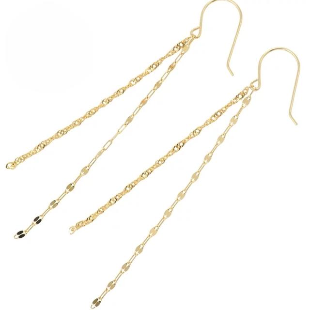 揺れるピアス 18金ピアス 18k シンプル 普段使い ゴールド 揺れる